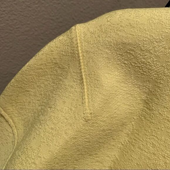 JOA Canary Bright Yellow Collared Duster Oversized Cardigan Shirt Jacket Sz M - Picture 9 of 11